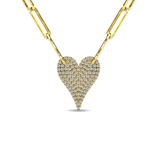 Diamond 1/4 Ct.Tw. Heart Pendant in 10K Yellow Gold