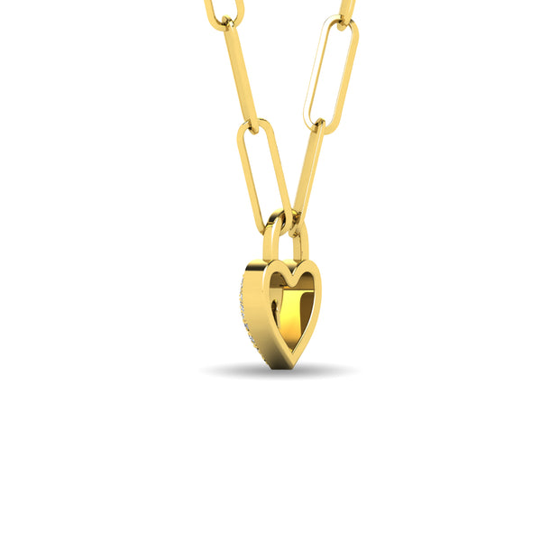 Diamond 1/8 Ct.Tw. Lock Pendant in 10K Yellow Gold