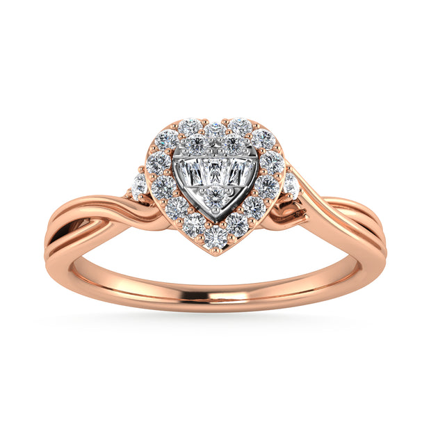 Diamond 1/8 Ct.Tw. Promise Ring in 10K Rose Gold