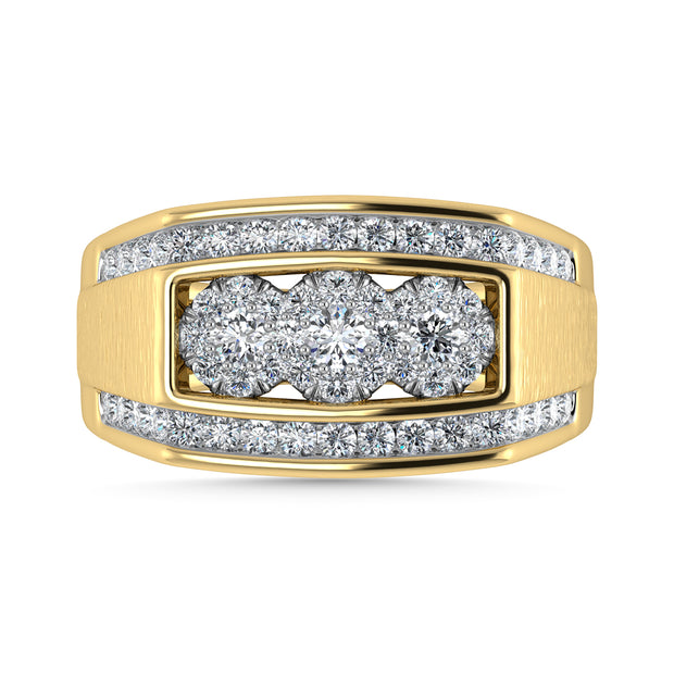 Diamond 1 Ct.Tw. Mens Ring in 14K Yellow Gold