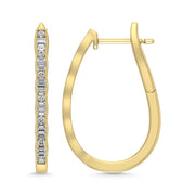 Diamond 1/2 Ct.Tw. Hoop Earrings in 10K Yellow Gold