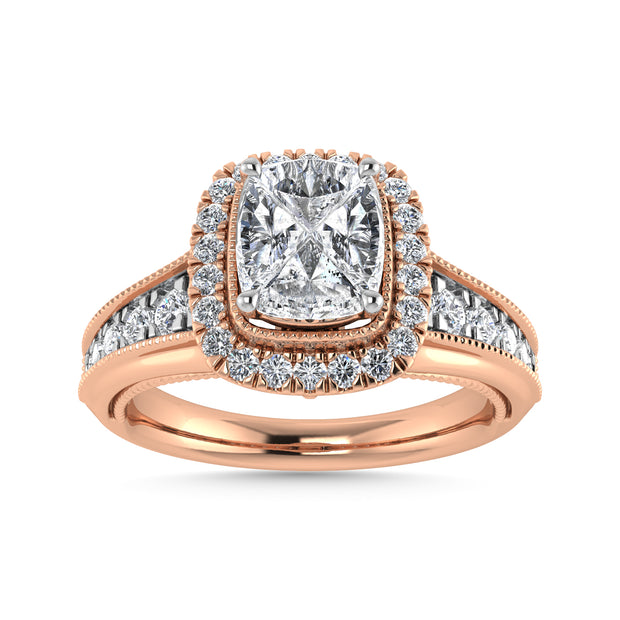 Diamond 1 Ct.Tw. Engagement Ring in 14K Rose Gold