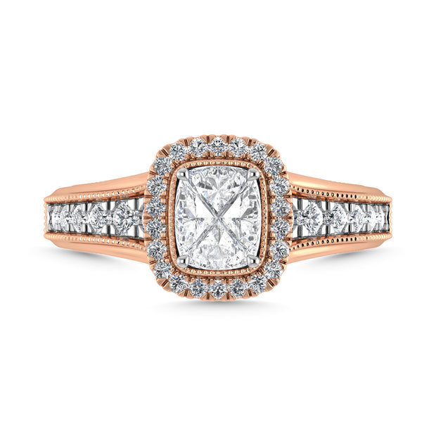 Diamond 1 Ct.Tw. Engagement Ring in 14K Rose Gold