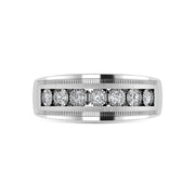 Diamond 1/4 Ct.Tw. Channel Set Mens Band in 10K White Gold