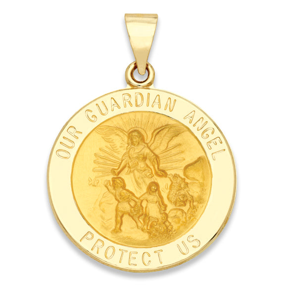 14K Guardian Angel Medal Pendant