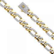 14K Gold 9.5 mm Hollow Figaro Chain