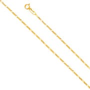 10K 1.5mm Solid Gold Figaro Chain