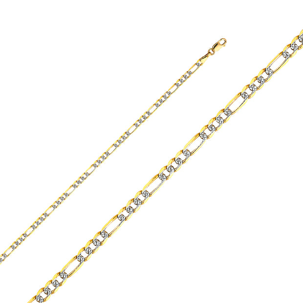 14KY 3.1mm Figaro Chain