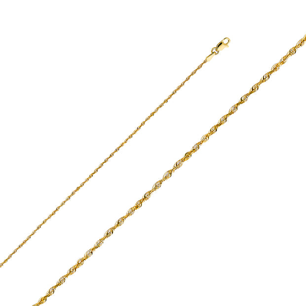 10K Gold 1.5mm Solid Rope Chain