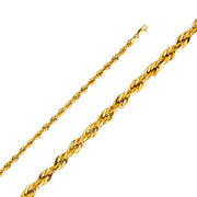 14K Gold 4mm Solid D.C.Rope Chain