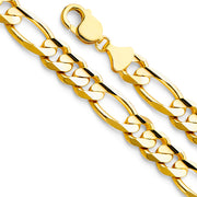 10K 11 mm Solid Gold Figaro Chain