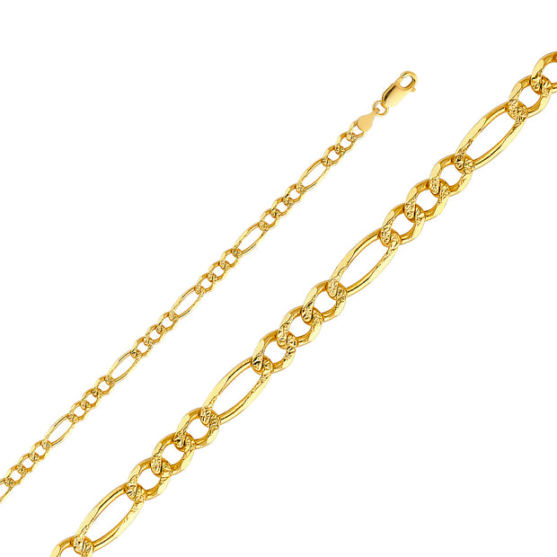 14KY 4.7mm Figaro Chain