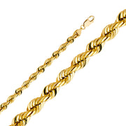 14K Gold 8mm Solid Rope D.C. Chain