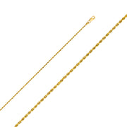 14K Gold 1.5mm Solid Rope Chain