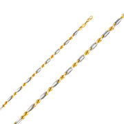 14K 4mm Solid Gold Figarope Chain