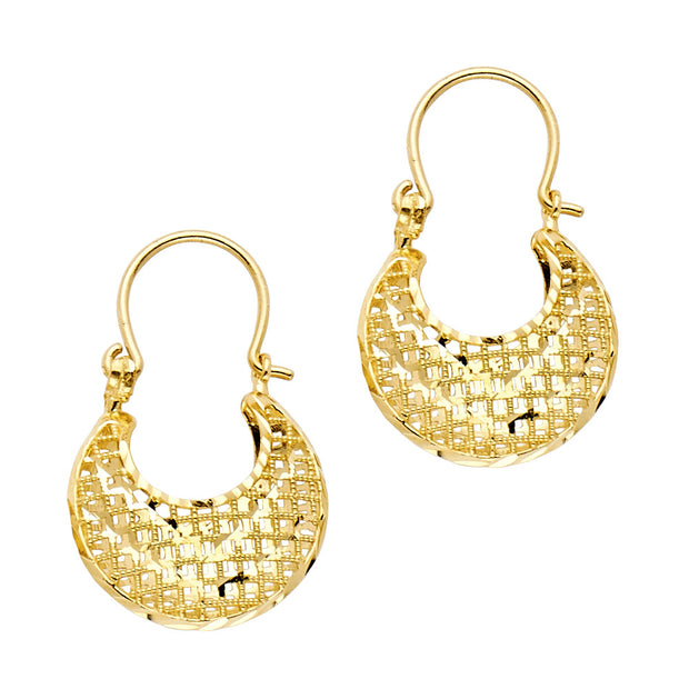 14K Gold DC Basket Earrings