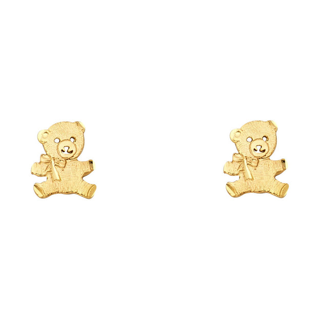 14KY Bear Post Earrings
