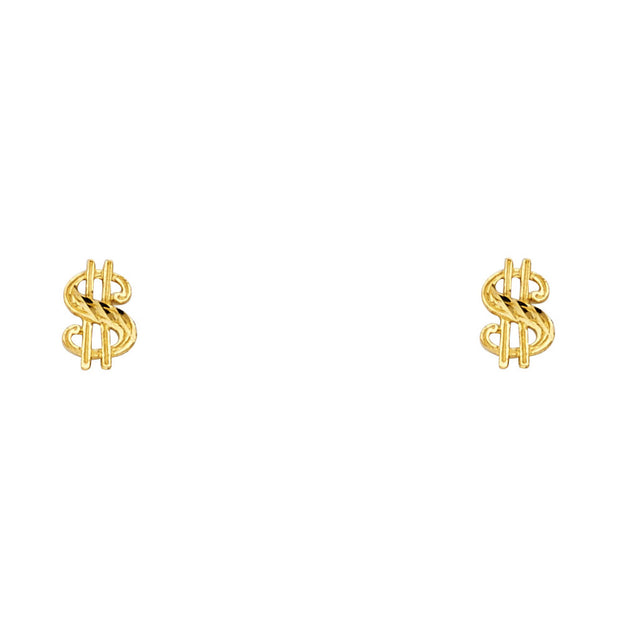 14KY $ Symbol Post Earrings