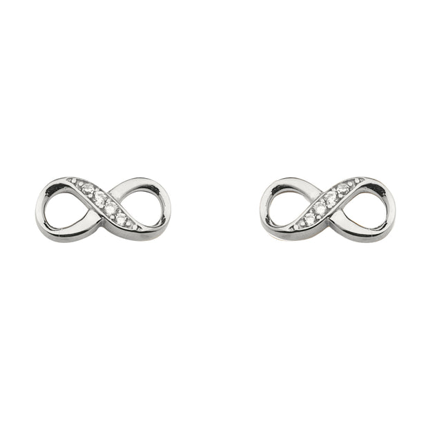 14K Infinity Earrings CZ