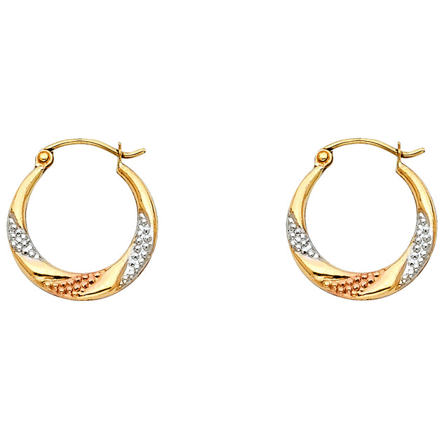 14K Fancy Hollow Hoop Earrings – Blanca's Jewelry