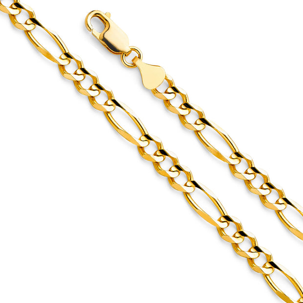 10K 7.0mm Gold Figaro Chain