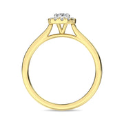 Diamond 3/8 Ct.Tw. Round Center Halo Engagement Ring in 10K Yellow Gold
