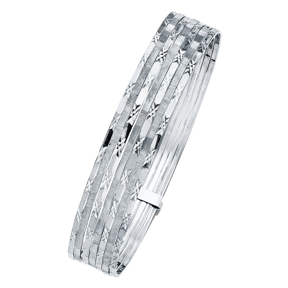 14K WHITE GOLD 7DAYS BANGLE – Blanca's Jewelry