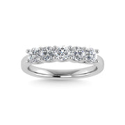 10K White Gold Lab Grown Diamond 1 Ct.Tw. 3 stone Ladies Band