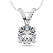 14K White Gold Lab Grown Diamond 1/4 Ct.Tw. Solitaire Pendant