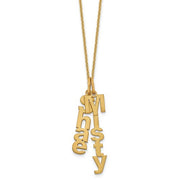 Vertical Name Charm Necklaces