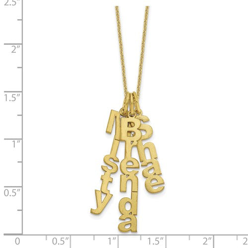 Vertical Name Charm Necklaces