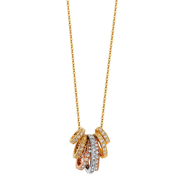 14K 7DAY CZ RING NECKLACE