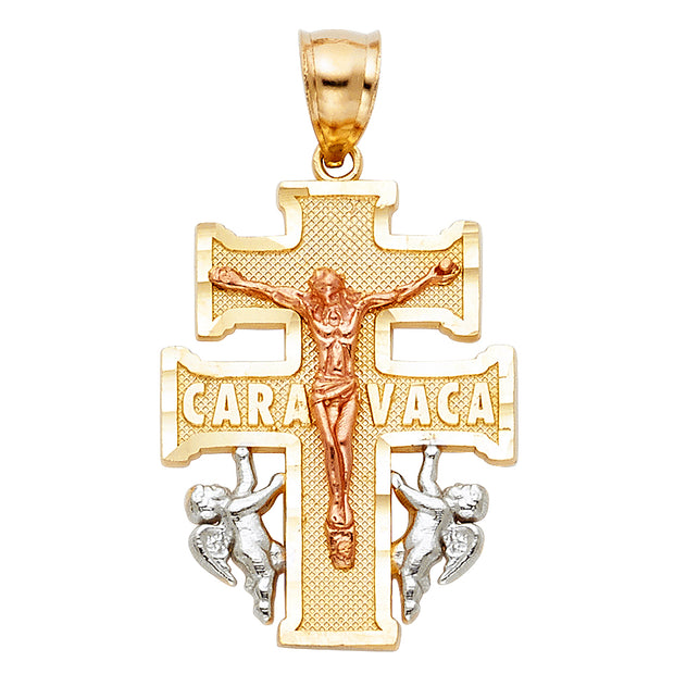 14K Religious Cross of Caravaca Pendant