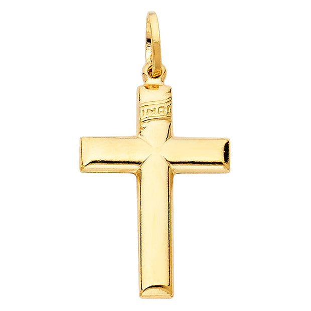 14K Simple Cross Religious Pendant