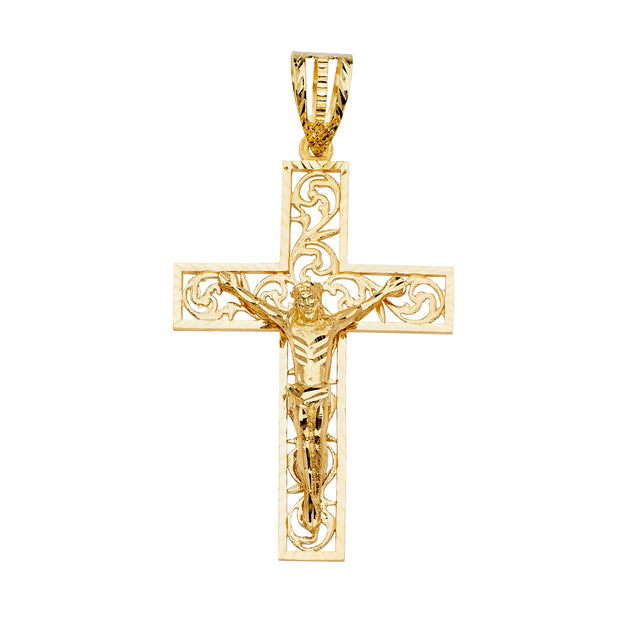 14K Crucifix Cross Pendant