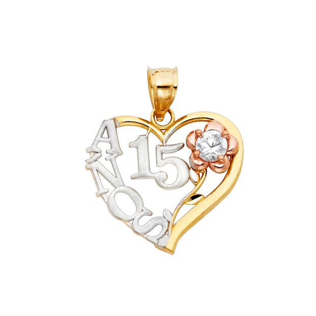 14K 15 YEARS HEART PENDANT