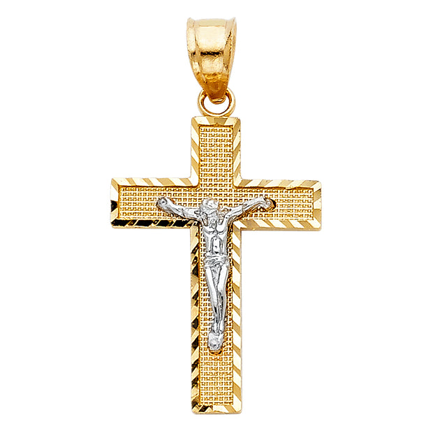 14K DIAMOND CUT CRUCIFIX