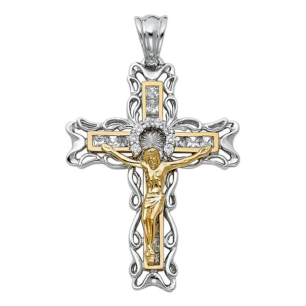 14K FANCY CRUCIFIX PENDANT