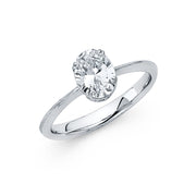 14K OVAL SIMULATED DIAMOND ENGAGEMENT RING