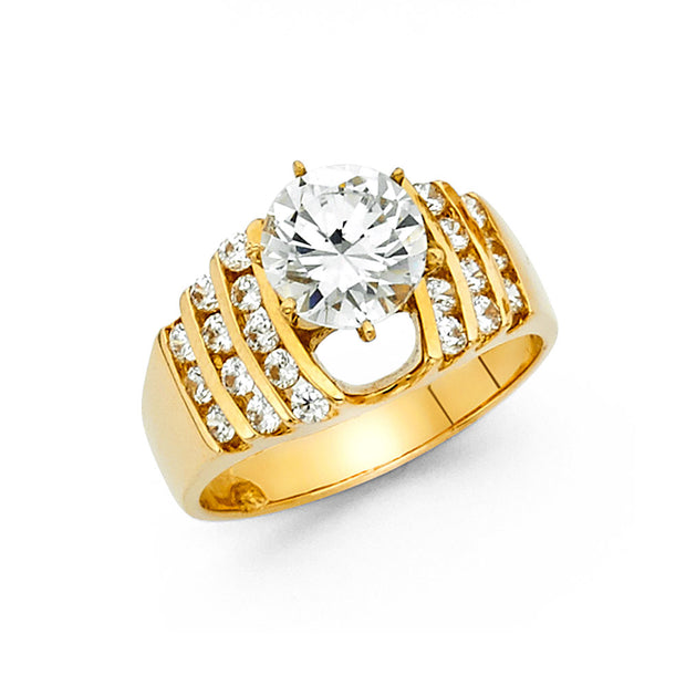 14K GOLD SIMULATED DIAMOND ENGAGEMENT RING – Blanca's Jewelry