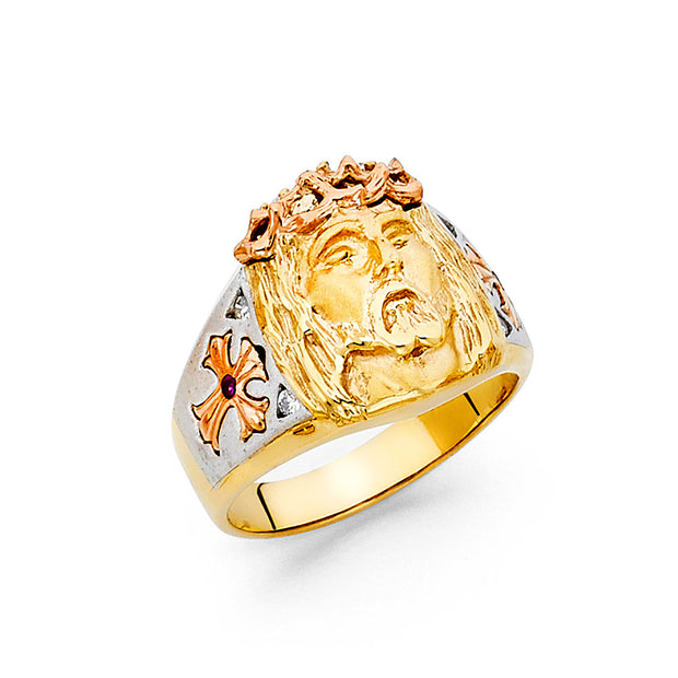 Jesus Head Ring in Gold - Helloice Jewelry