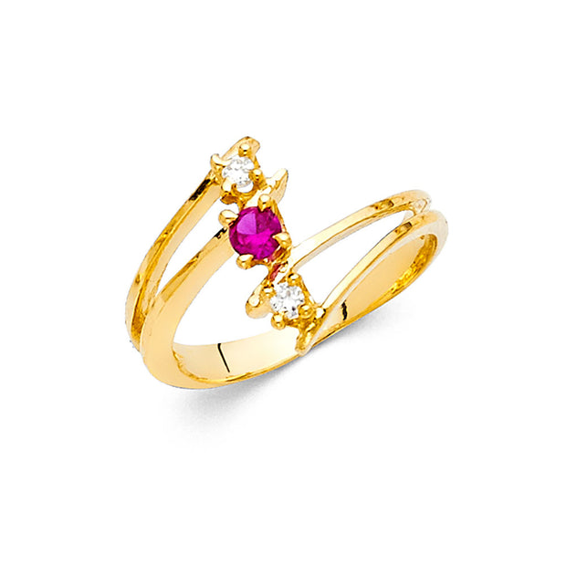 14K CZ MOTHER'S RING