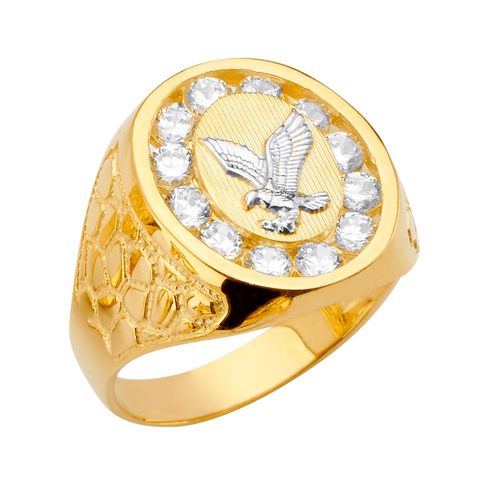 Buy Eagle Signet Ring for Men / Stainless Steel Ring / Yellow Gold Ion  Plating Ring / White Cubic Zirconia Signet Ring / Ring Size 8 to 12 Online  in India - Etsy