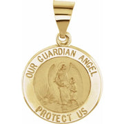14K Guardian Angel Medal Pendant