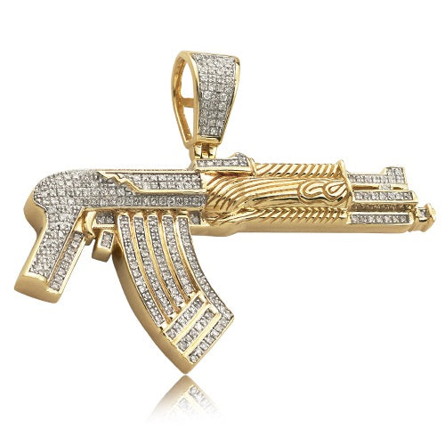 10K 0.65CTW DIAMOND AK-47 GUN PENDANT – Blanca's Jewelry