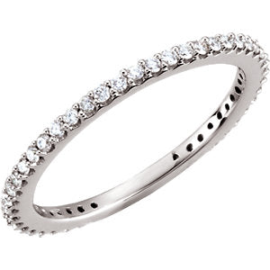 14K White 1/3 CTW Diamond Stackable Ring Size 7