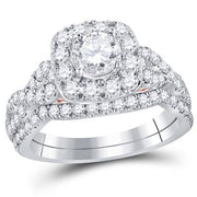 14K DIAMOND BRIDAL WEDDING RING SET 1-3/4 CTTW (CERTIFIED)