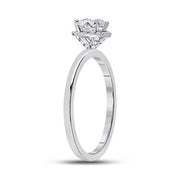 14K WHITE GOLD ROUND DIAMOND SOLITAIRE BRIDAL ENGAGEMENT RING 7/8 CTW (CERTIFIED)