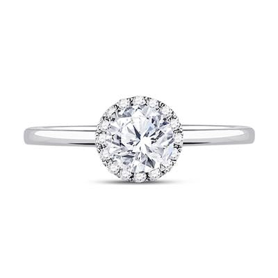 14K WHITE GOLD ROUND DIAMOND SOLITAIRE BRIDAL ENGAGEMENT RING 7/8 CTW (CERTIFIED)