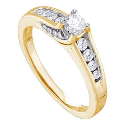 14K YELLOW GOLD ROUND DIAMOND SOLITAIRE BRIDAL ENGAGEMENT RING 1/2 CTTW (CERTIFIED)